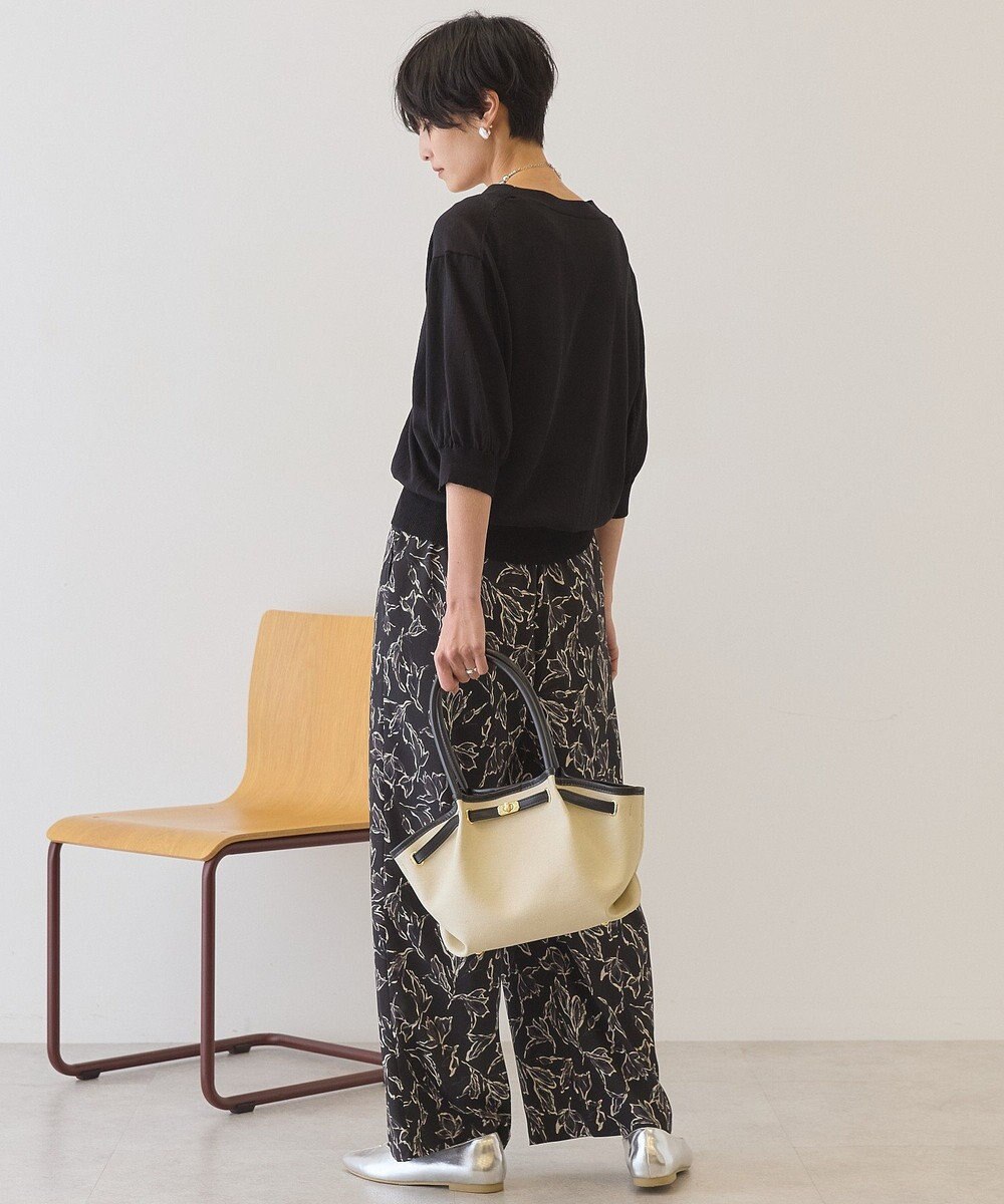 AMERICAN HOLIC 5分袖シアーVネックニットカーディガン 