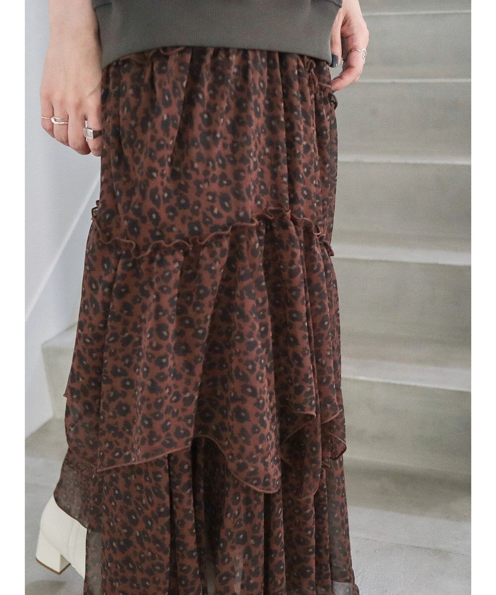 AMERICAN HOLIC 丈違いティアードフリルギャザースカート 