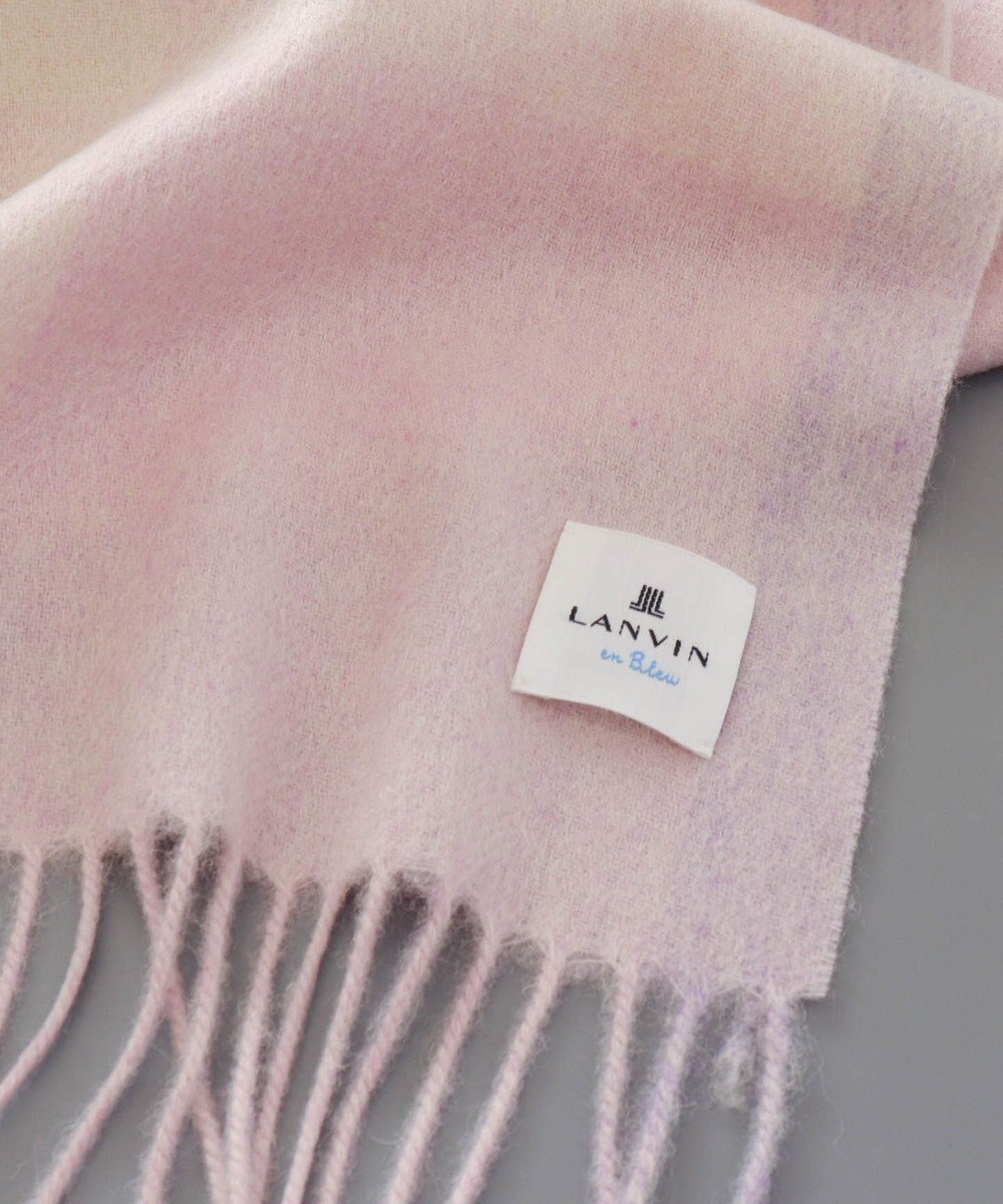 AURORA LANVIN en Bleu ランバン オン ブルー  ウール　チェック柄マフラー 