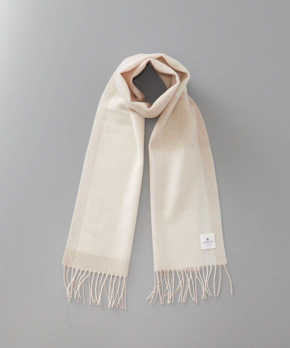 AURORA LANVIN en Bleu ランバン オン ブルー  ウール　チェック柄マフラー 