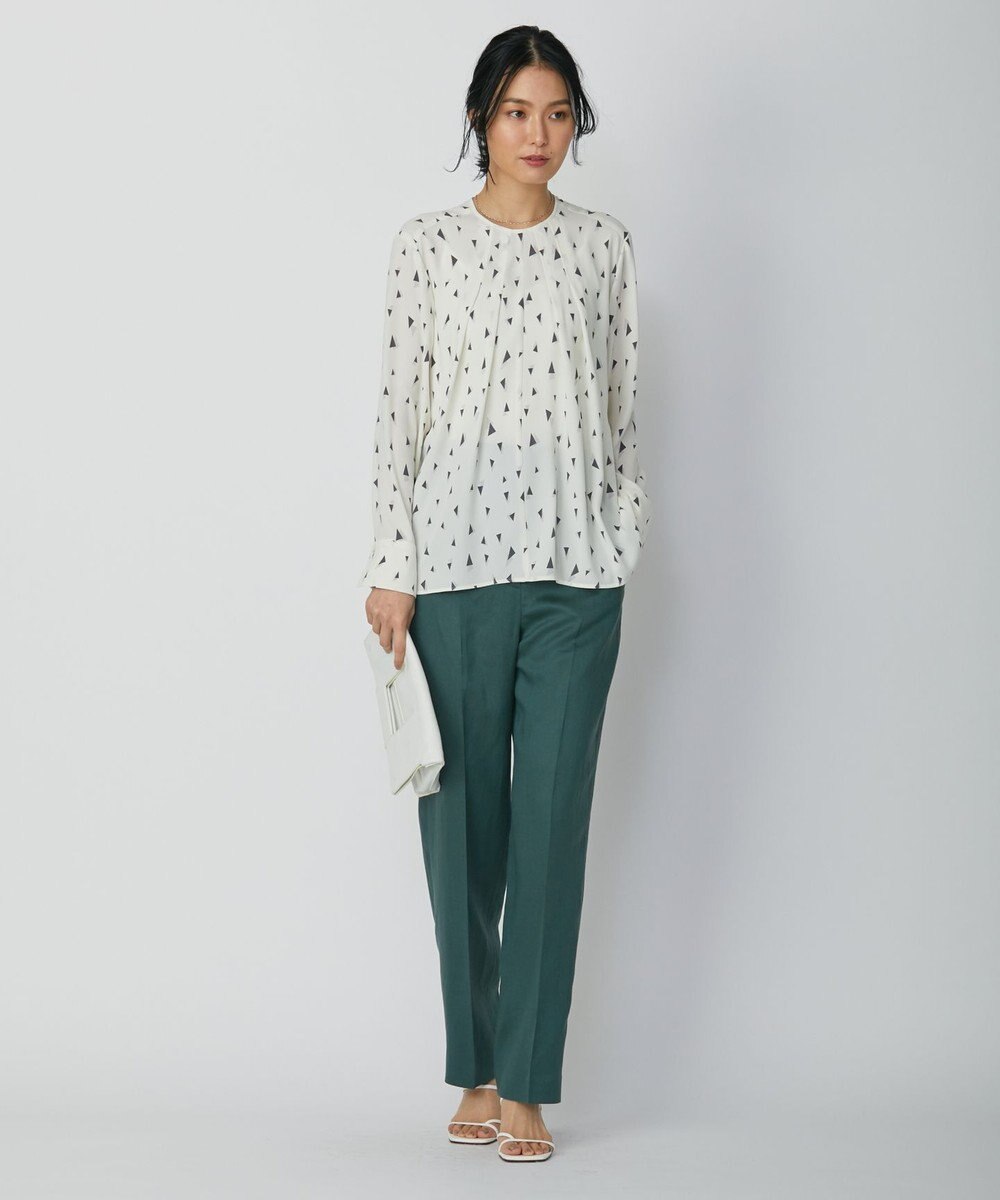 ICB 【UVケア・速乾】Back Satin Amunzen クルーネックブラウス 