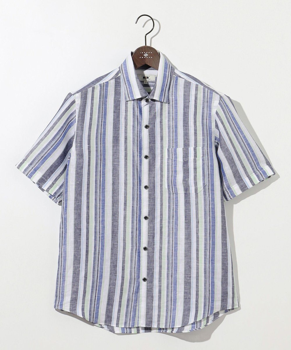 JOSEPH ABBOUD 【キングサイズ・麻100％・軽い・涼しい】 モイスチャーリネンストライプシャツ 