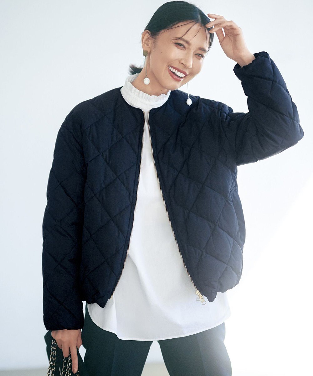 UNFILO イージーケア フリルネック シャツ 