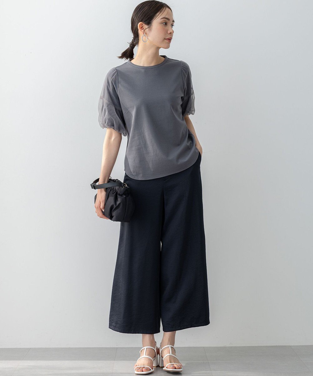 組曲 L 【WEB限定】チュールポンチドッキング Tシャツ 