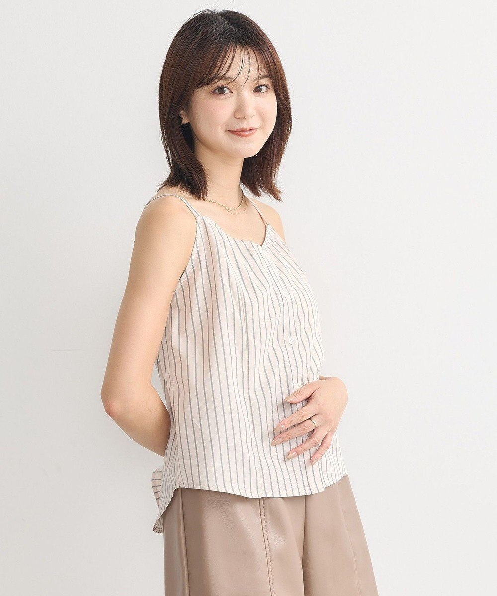 earth music&ecology Ｓｅｔ２点　ドロストショートシャツ＋キャミブラウス 