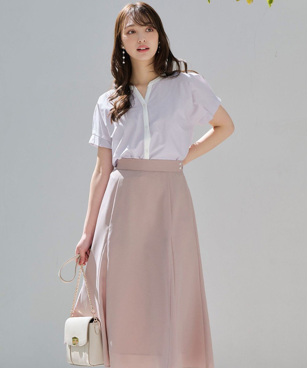 ANY SIS S 【洗える】シルケットストライプスキッパー カットソー 