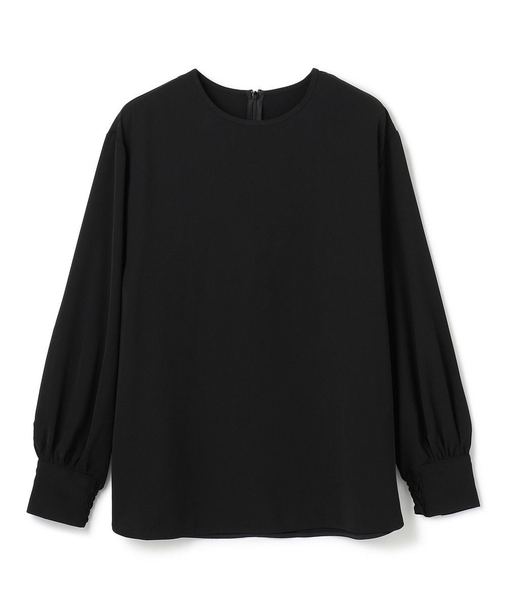 UNFILO ドレープサテンブラウス 