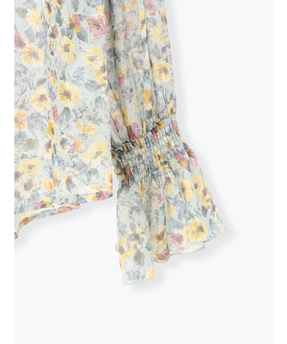 Te chichi フラワープリントフリルブラウス 