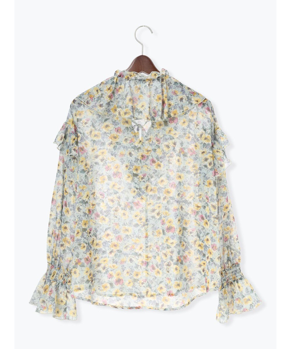 Te chichi フラワープリントフリルブラウス 