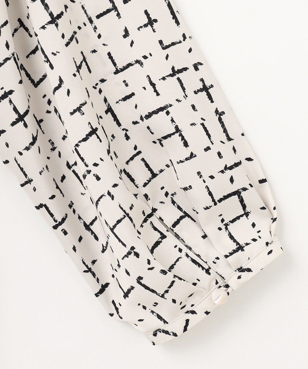 自由区 L 【セットアップ対応・洗える】スクラッチチェックプリント ブラウス 