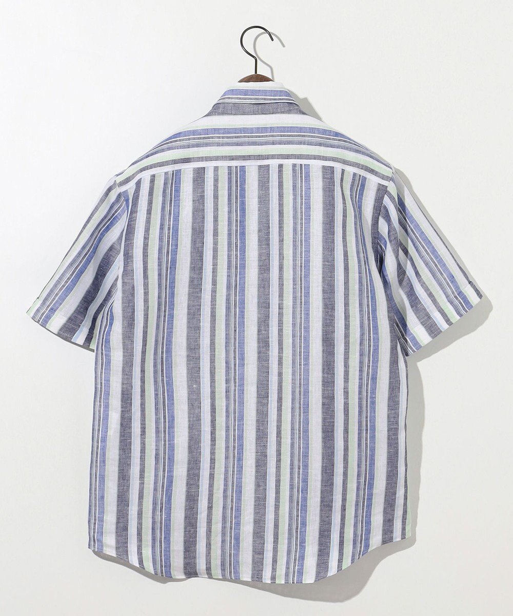 JOSEPH ABBOUD 【キングサイズ・麻100％・軽い・涼しい】 モイスチャーリネンストライプシャツ 