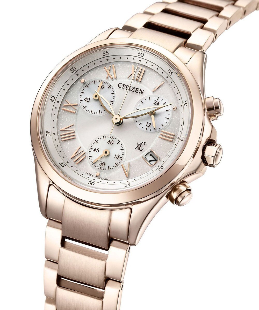 CITIZEN 【電池交換不要のクロノグラフ】どんなスタイルにも合わせやすいサクラカラーの腕時計 