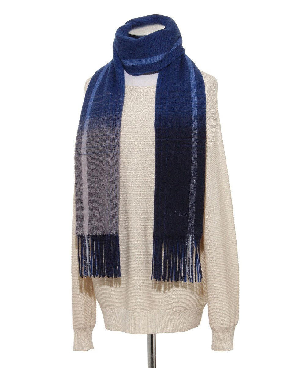 MOONBAT FURLA(フルラ）ウール100％ オンブレー チェックストール 