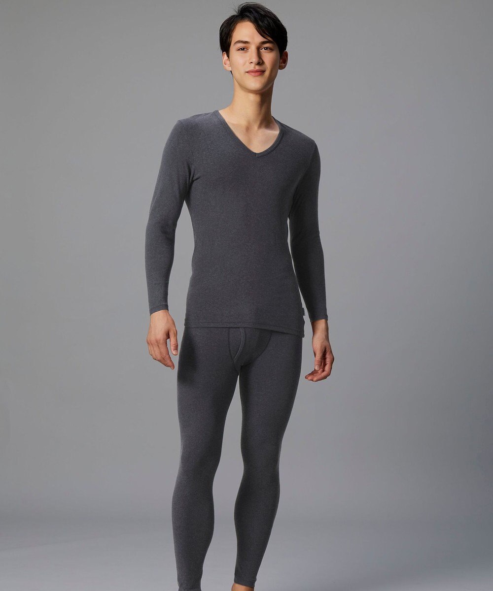 WACOAL MEN インナー メンズ 発熱インナー【エクス（R）】 吸湿発熱繊維 保温性 消臭性（汗臭・加齢臭） ストレッチ素材 深めVネック 8分袖 GL6221 /ブロス 