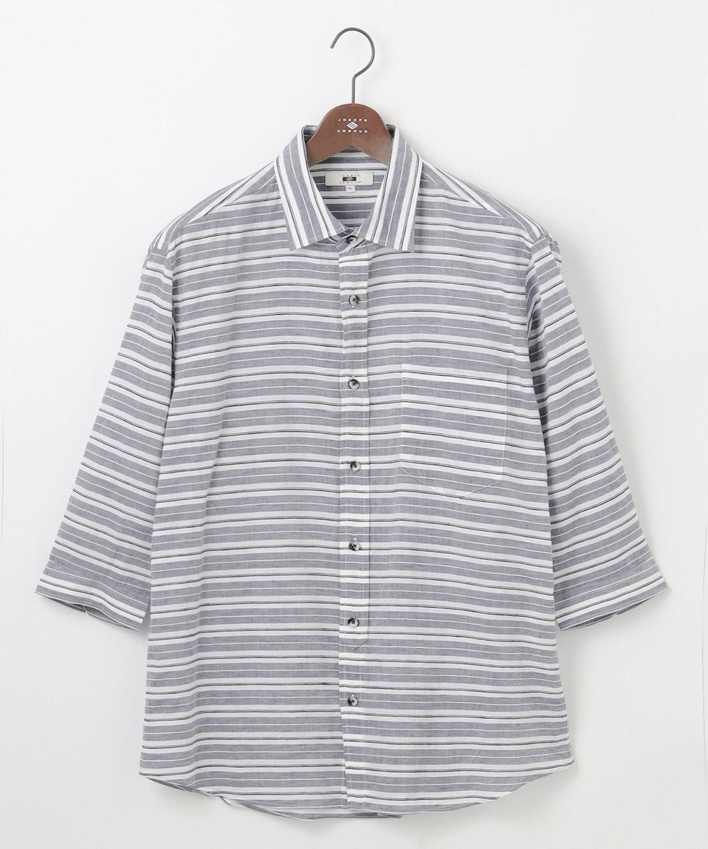 JOSEPH ABBOUD 【キングサイズ・清涼感】エアリノマリンボーダーシャツ 