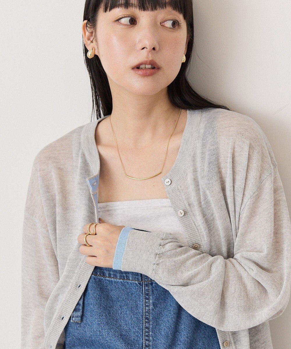 AMERICAN HOLIC シアー配色ニットカーディガン 