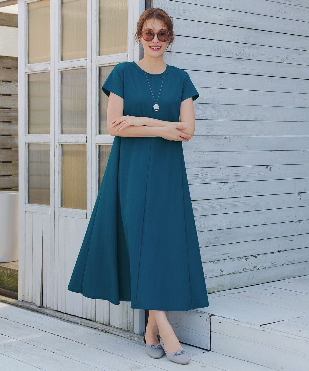 Tiaclasse 【接触冷感・洗える】イージーカットソーロングワンピース 