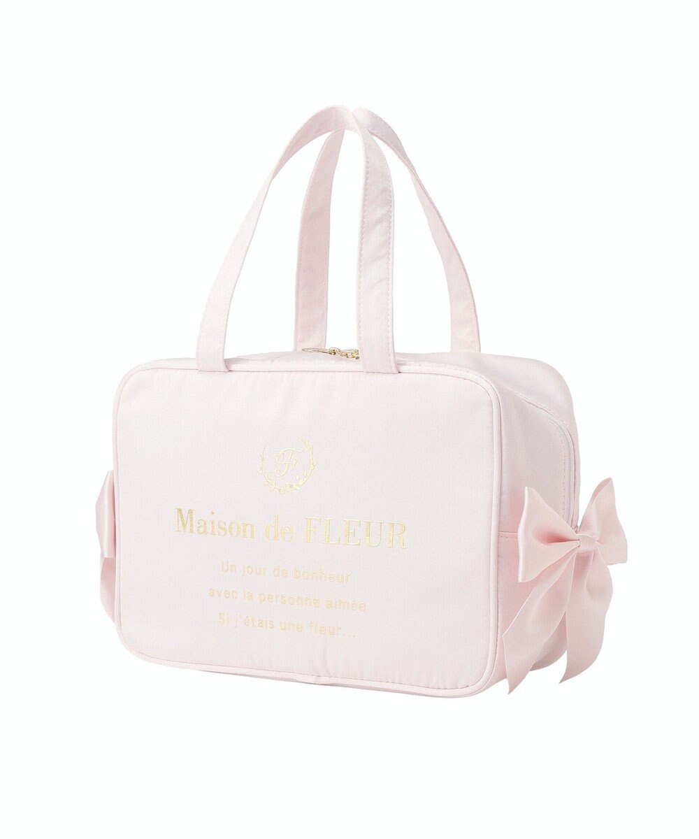 Maison de FLEUR 【保冷機能付き】サテンサイドリボン保冷バッグ 