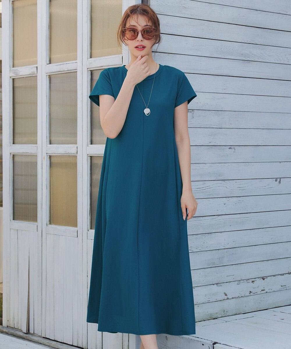 Tiaclasse 【接触冷感・洗える】イージーカットソーロングワンピース 