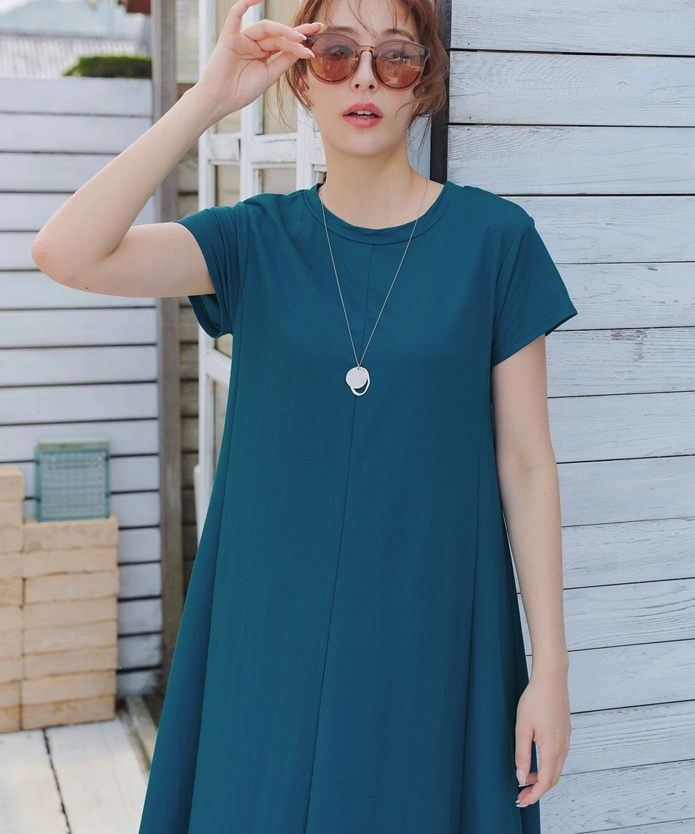 Tiaclasse 【接触冷感・洗える】イージーカットソーロングワンピース 