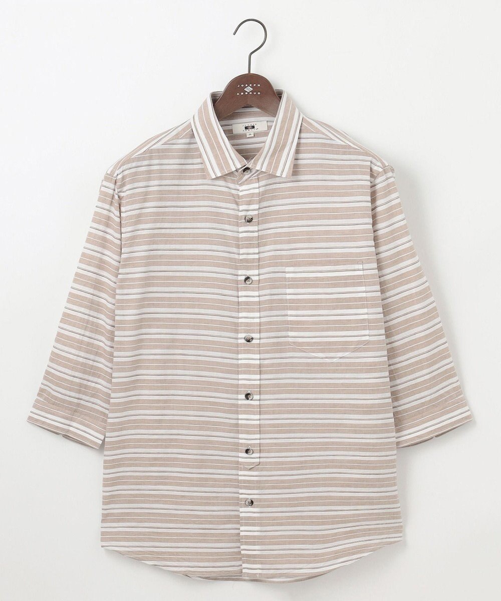 JOSEPH ABBOUD 【キングサイズ・清涼感】エアリノマリンボーダーシャツ 
