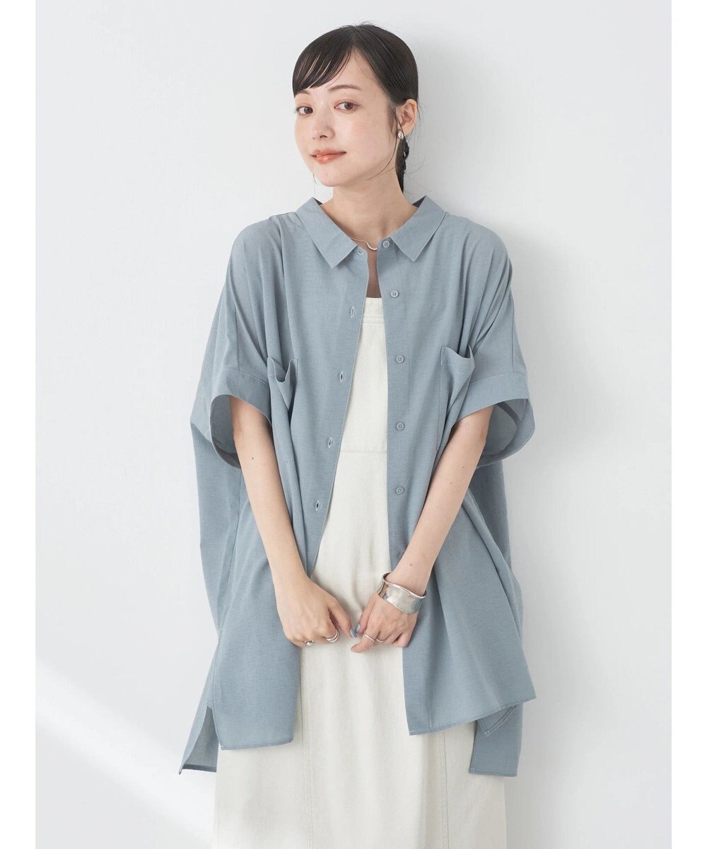 earth music&ecology 配色ステッチＢＩＧシャツ 