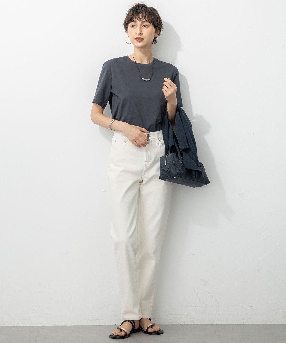 23区 L 【洗える】コンパクトヤーン スムース Tシャツ 