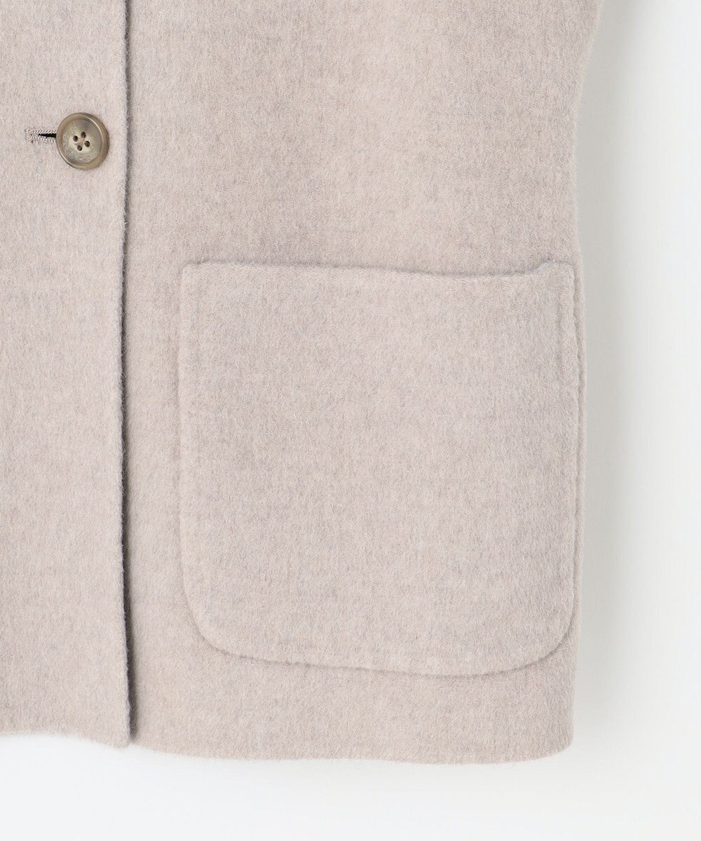 J.PRESS LADIES 【リバーシブル】ウールナイロン リバー ノーカラー ショートコート 