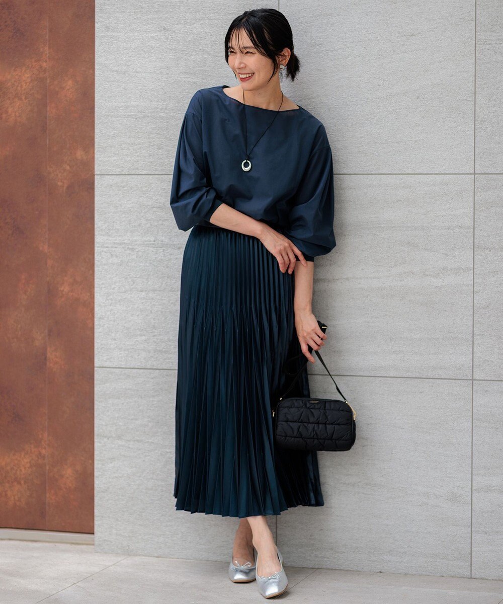 23区 【洗える】クリアトリコットジャージー ボートネック カットソー 