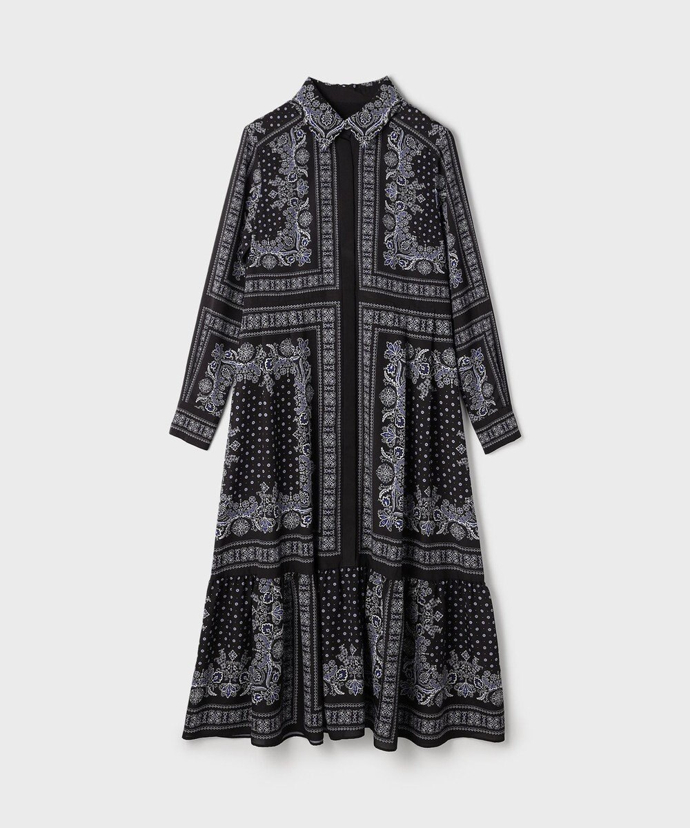 GRACE CONTINENTAL バンダナプリントシャツワンピース 