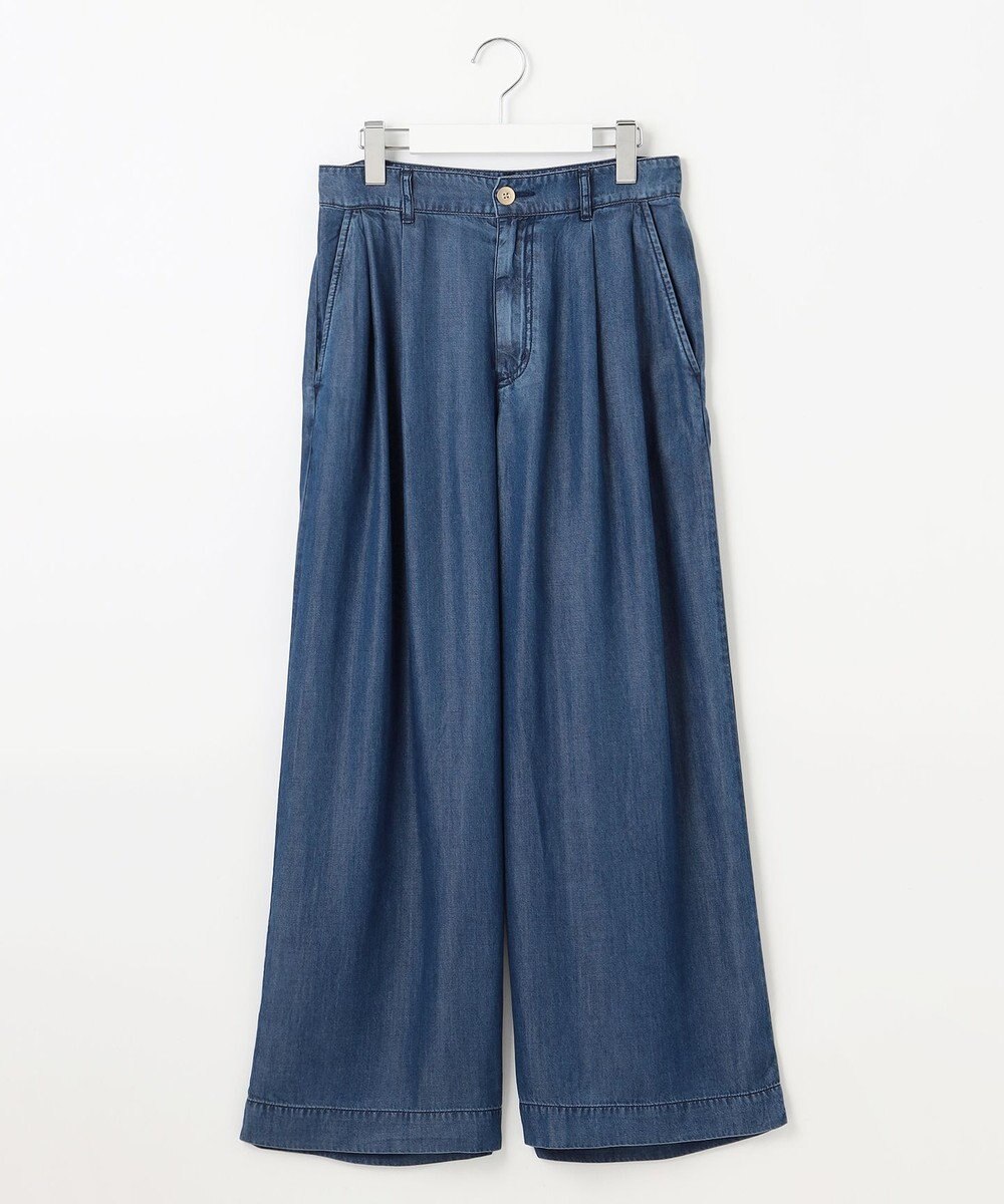 自由区 L 【カタログ掲載・洗える】テンセルデニムワイド パンツ 