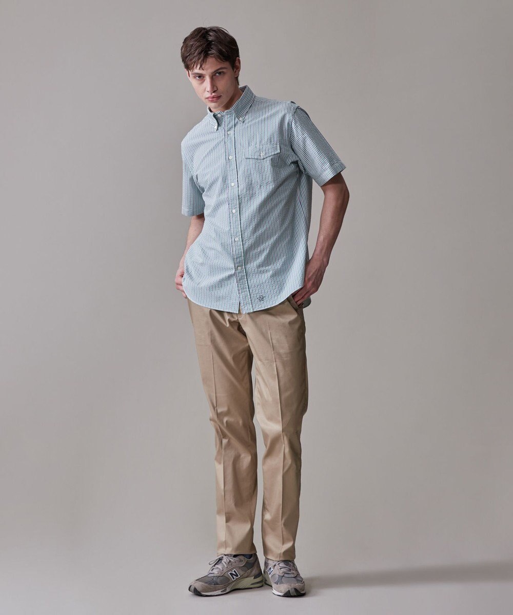 J.PRESS MEN 風が通るシアサッカーの清涼感【吸水速乾 / 高通気性】【クールマックス】サッカーストライプ シャツ / B.D. 