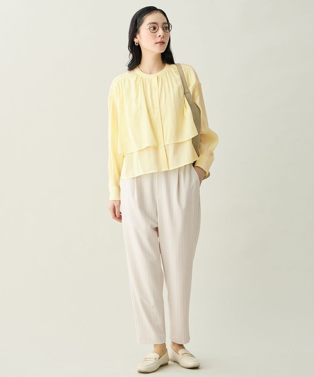 ANY ラッフルクロップドシャツ 