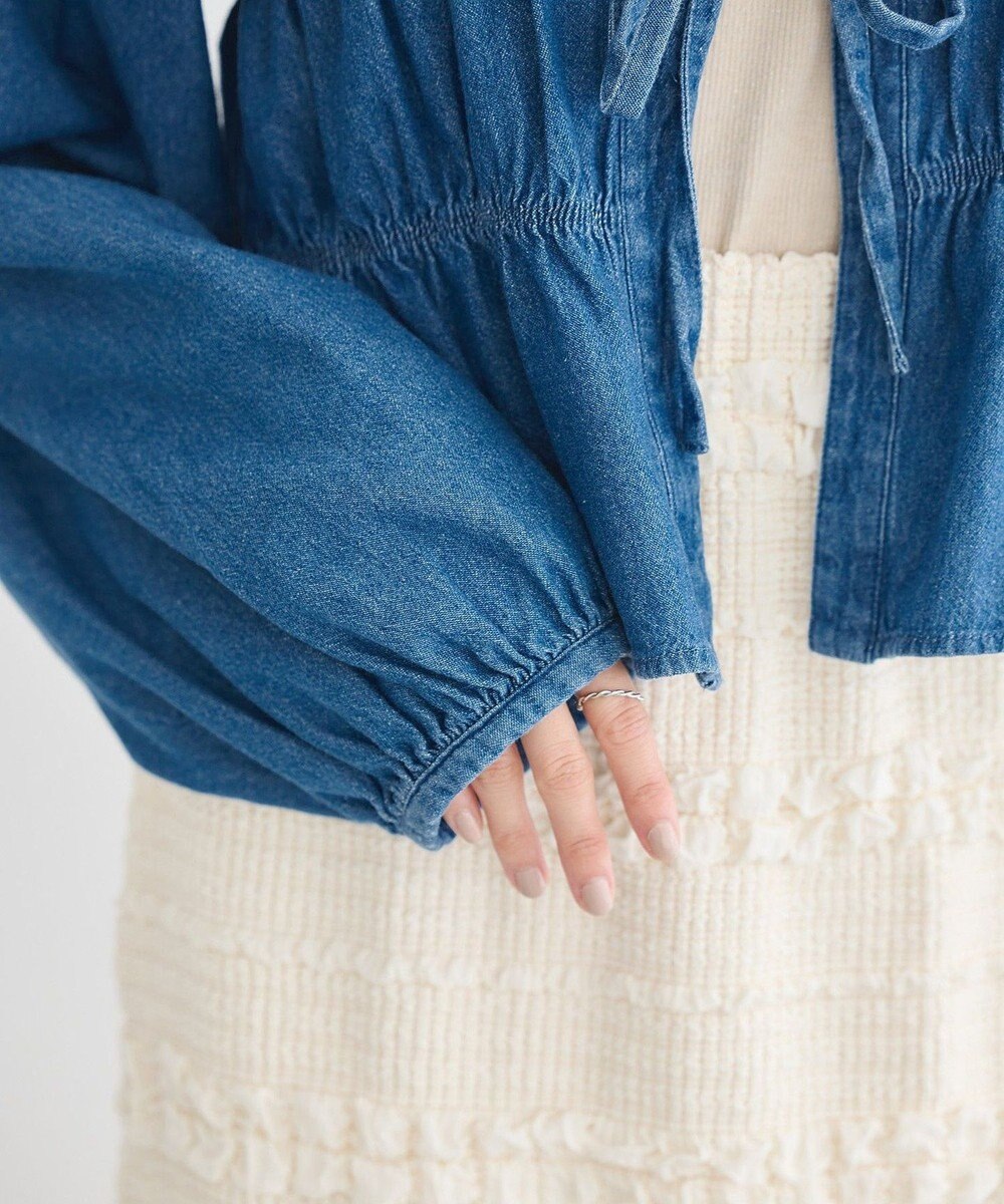 earth music&ecology デニムリボンシャツ 