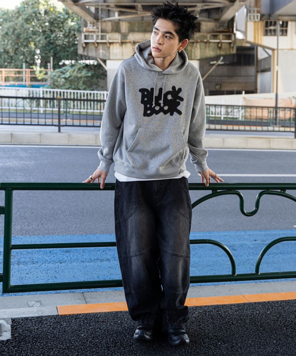 WEGO 【ユニセックス着用ITEM/裏起毛/SMLサイズ展開】リラックスフィットスプレーグラフィックパーカー 