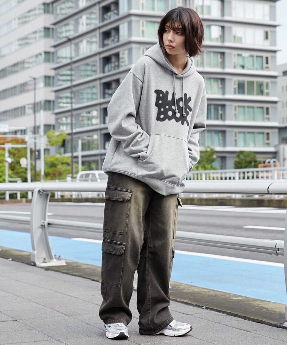 WEGO 【ユニセックス着用ITEM/裏起毛/SMLサイズ展開】リラックスフィットスプレーグラフィックパーカー 