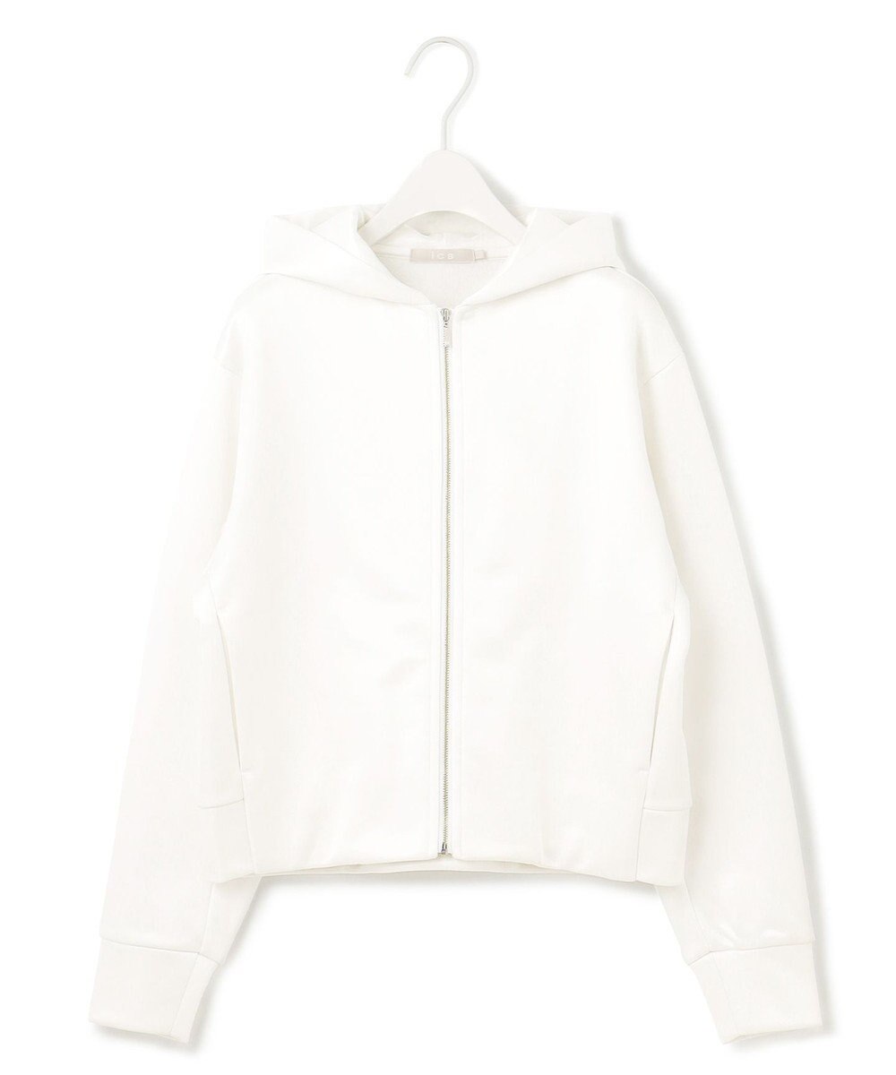 ICB 【洗える】サテンボンディング ジップアップパーカー 