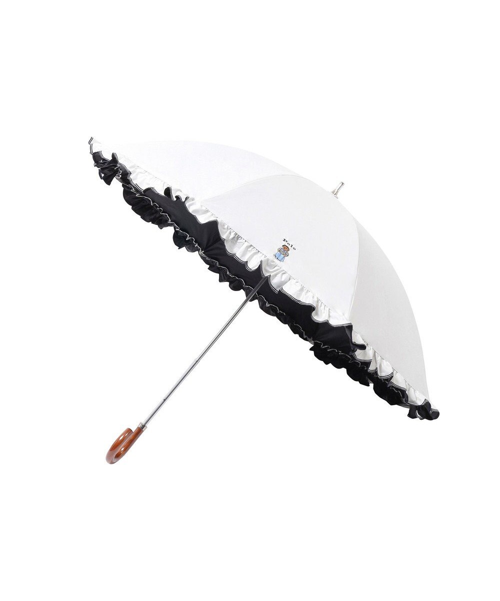 MOONBAT 【WEB限定】POLO RALPH LAUREN（ポロ ラルフローレン）晴雨兼用日傘 長傘 ワンポイントベア刺繍 フリル 一級遮光 遮熱 UV 