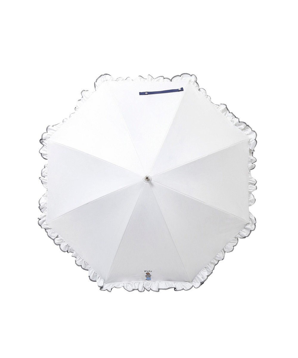 MOONBAT 【WEB限定】POLO RALPH LAUREN（ポロ ラルフローレン）晴雨兼用日傘 長傘 ワンポイントベア刺繍 フリル 一級遮光 遮熱 UV 