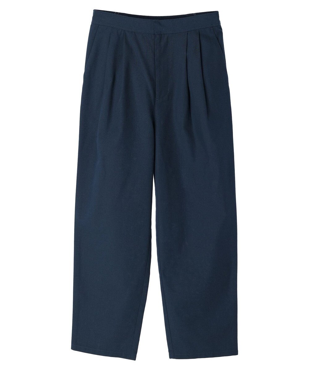 Green Parks 綿麻混タックテーパードパンツ 