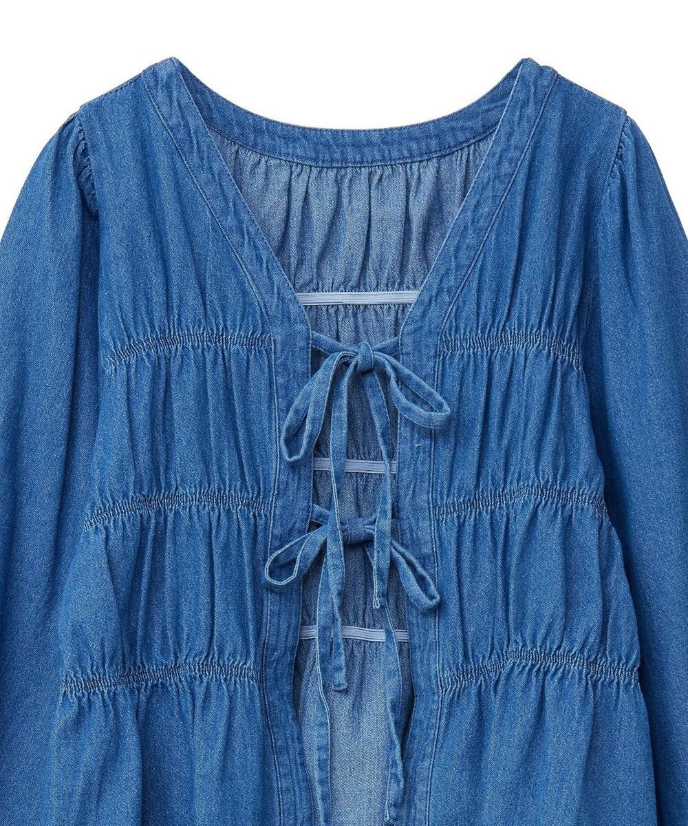 earth music&ecology デニムリボンシャツ 