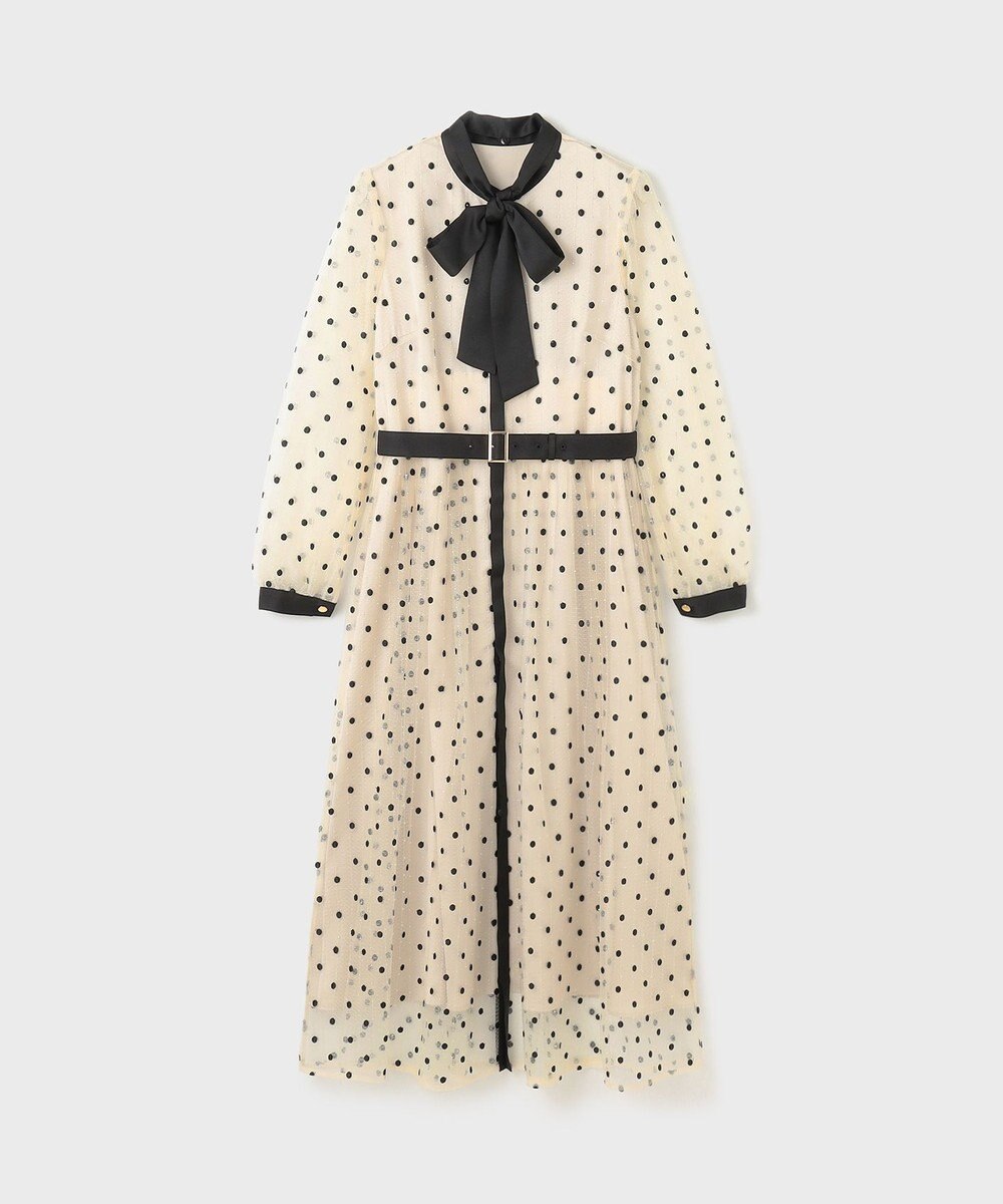 GRACE CONTINENTAL ビーズ刺繍ドットドレス 