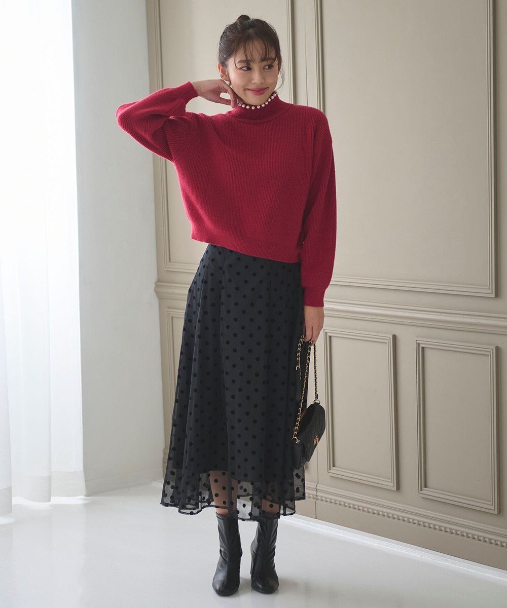 Feroux フロッキーチェック・ドット スカート 