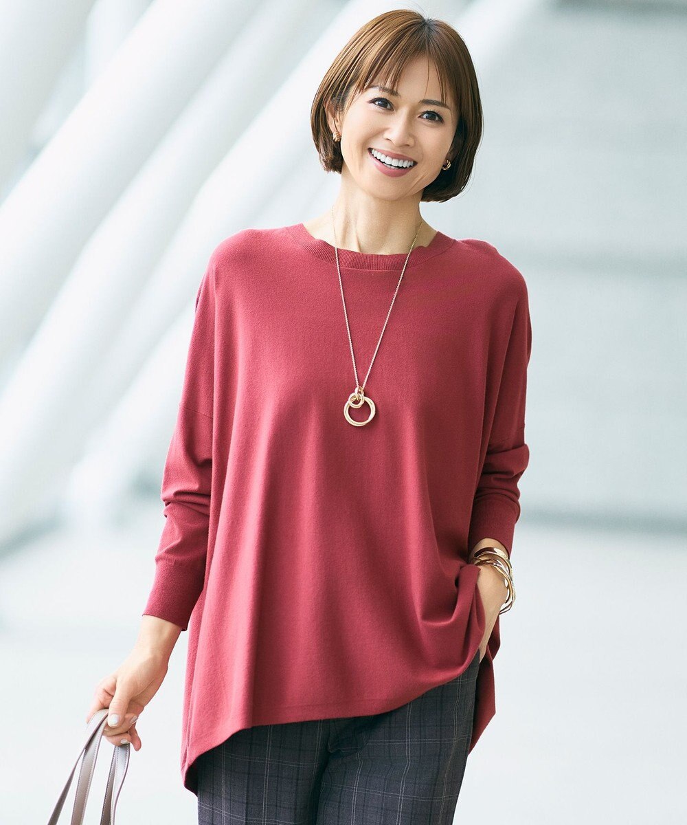 自由区 L 【WEB限定カラーあり】レーヨンストレッチ ニットT 