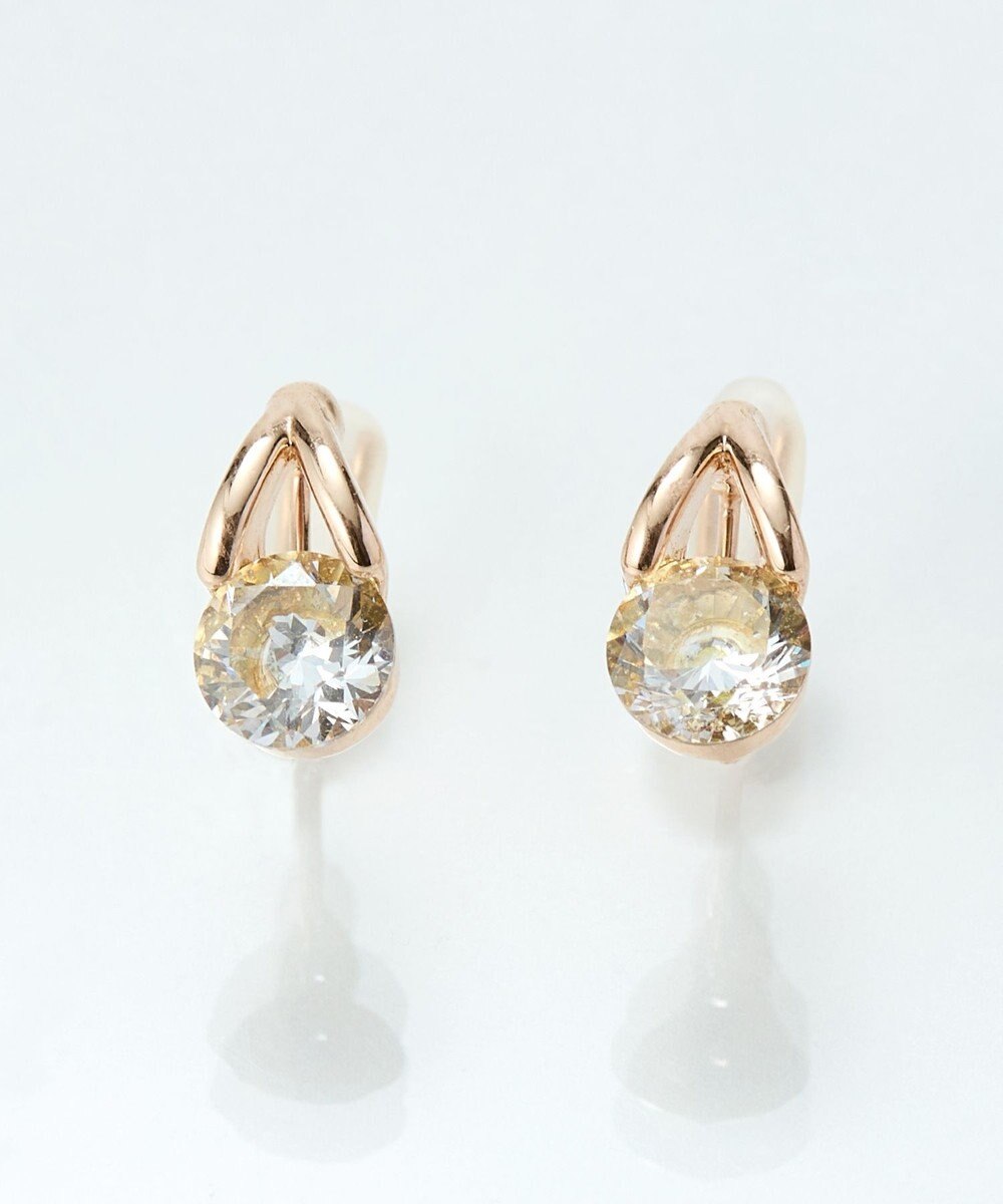 Phoebe 【金属アレルギー対応】【痛くないシリーズ】ルーセントビジューライトフィットイヤリング　ローズゴールド 