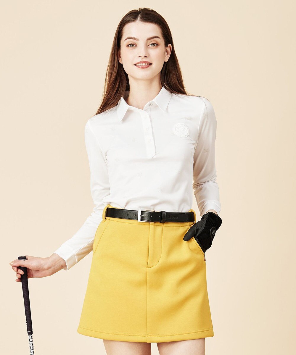 23区GOLF 【WOMEN】ワッペンプリント鹿の子シャツ 