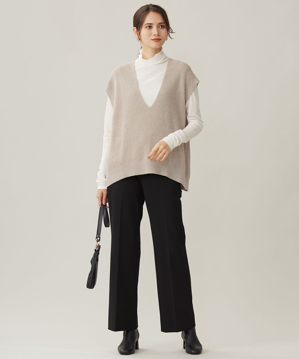 自由区 【WEB限定カラーあり・撥水加工・洗える】TRギャバストレート パンツ 