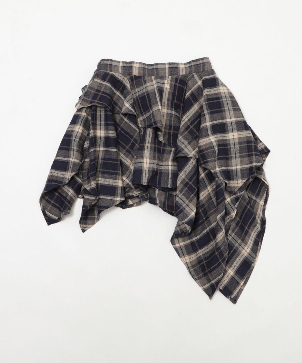 WEGO アシンメトリーチェックミニスカパン 