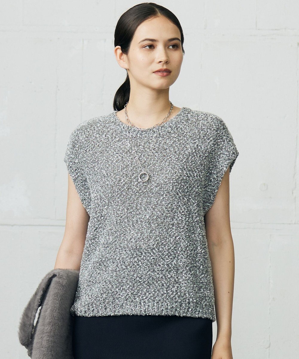 自由区 L 【カタログ掲載】ラメファンシーツイードニット ベスト 