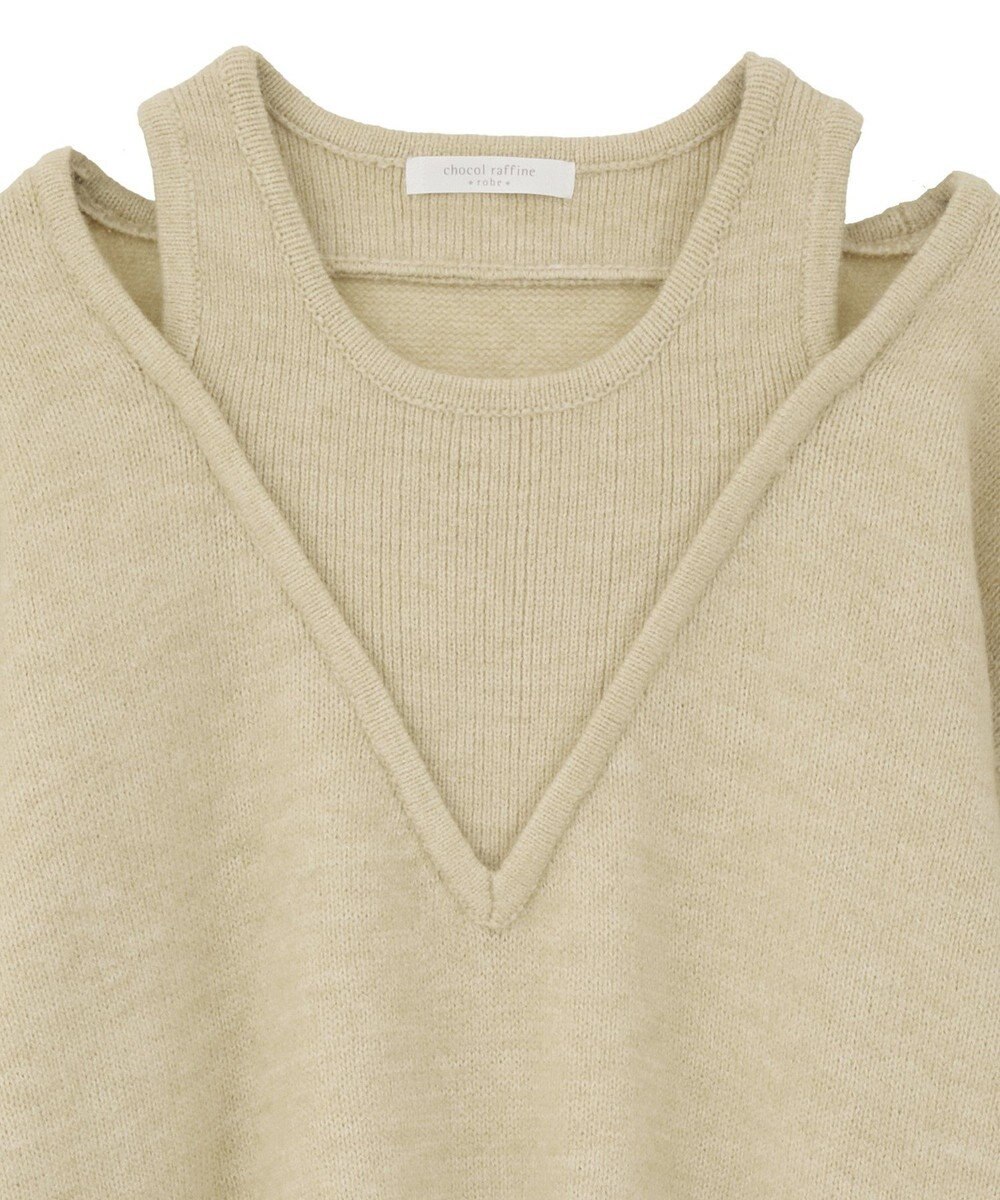 Green Parks フェイクレイヤードＶネックニットプルオーバー 